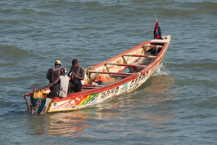 Fishing boat in the Gambia River