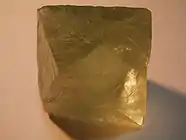 Fluorite in the shape of an octahedron.