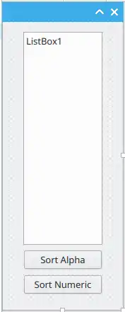 Form to show alphabetic and numeric sorting