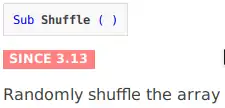 Shuffle method defined in Gambas Help