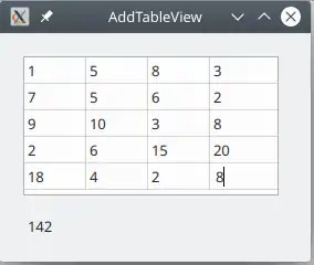 Tableview on form, running