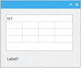 Form showing a tableview