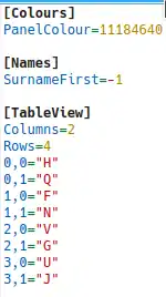 Settings text file showing a ticked checkbox