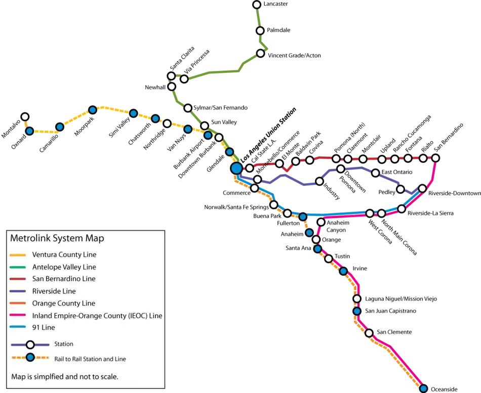 Metrolink system map