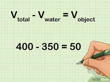 Image titled Find the Volume of an Irregular Object Using a Graduated Cylinder Step 8