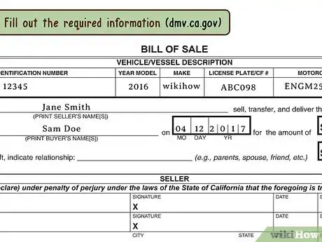 Image titled Draft a Bill of Sale for a Vehicle Step 12