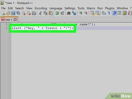 Image titled Code an Alert with a Variable Using Javascript Step 2