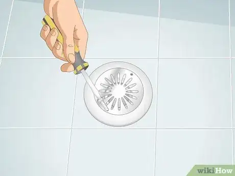 Image titled Clean Hair Out of a Shower Drain Step 1