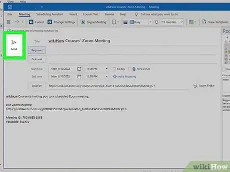 Image titled Schedule a Zoom Meeting in Outlook Step 5