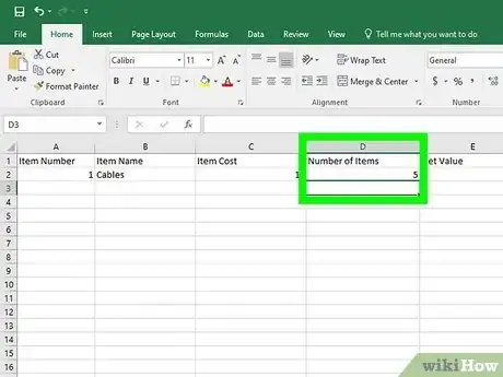 Image titled Create an Inventory List in Excel Step 16