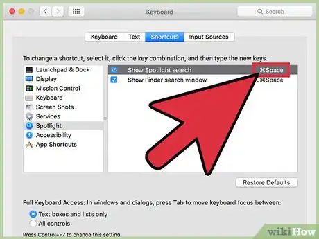 Image titled Set a Keyboard Shortcut to Open Spotlight Step 9