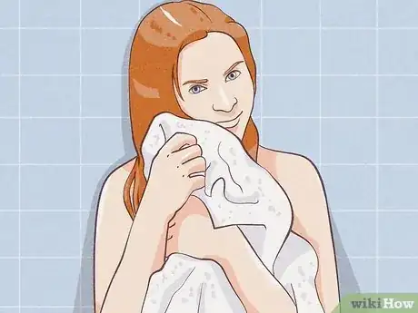 Image titled Make a Body Wrap Towel After a Shower Step 1