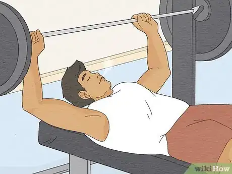 Image titled Breathe Correctly While Bench Pressing Step 1