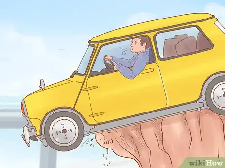 Image titled Get out of a Car That's Hanging over a Cliff Step 1