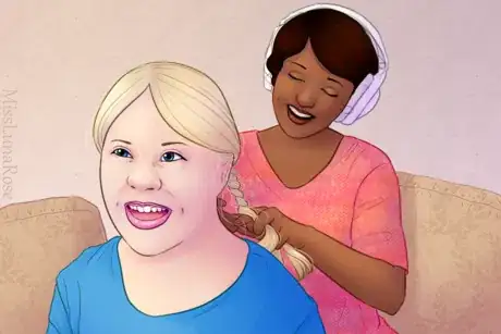 Image titled Girl Braids Hair of Friend with Down Syndrome.png