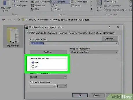 Image titled Split a Large File Into Small Files Using WinRar Step 3