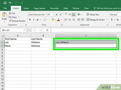 Image titled Combine Two Columns in Excel Step 14