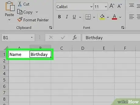 Image titled Calculate Age on Excel Step 1