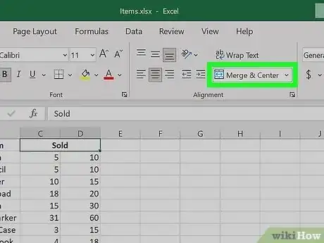 Image titled Unmerge Cells in Excel Step 4