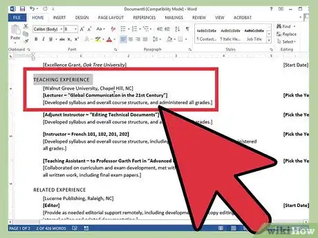 Image titled Create a Resume in Microsoft Word Step 14