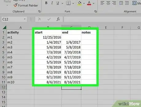 Image titled Create a Timeline in Excel Step 19