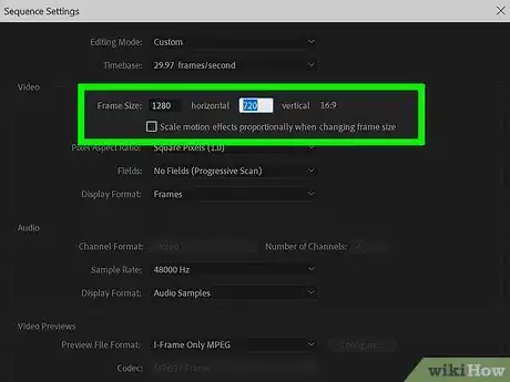 Image titled Edit the Frame Size in Premiere Pro Step 4