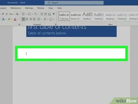 Image titled Create a Table of Contents for a Word Document Step 1