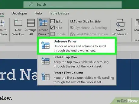 Image titled Freeze and Unfreeze Panes in Excel Step 15