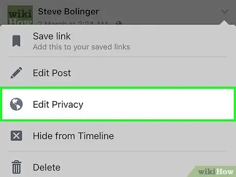 Image titled Make a Facebook Post Public Step 4