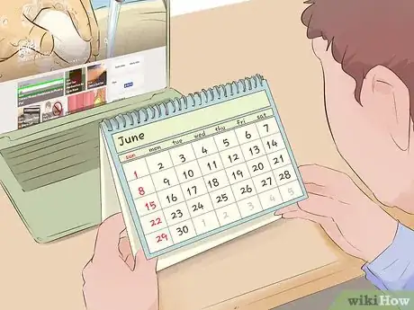 Image titled Man checking a calendar while planning.