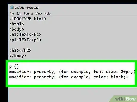 Image titled Create a Simple CSS Stylesheet Using Notepad Step 9