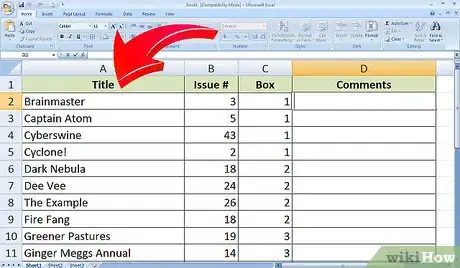 Image titled Organize Your Comic Collection with Excel Step 4