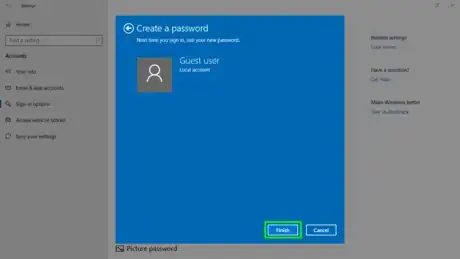 Image titled Windows 10 password Click finish.png