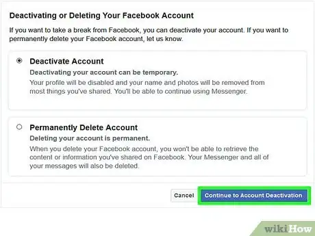 Image titled Block Access to Your Facebook Account Temporarily Step 13