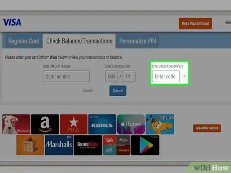 Image titled Check Your Visa Gift Card Balance Step 5