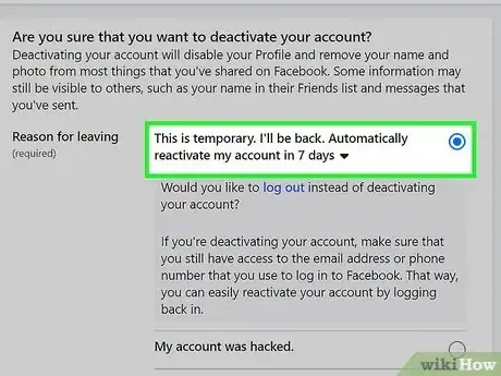 Image titled Deactivate a Facebook Account Step 21