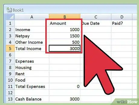 Image titled Create a Budget Spreadsheet Step 8