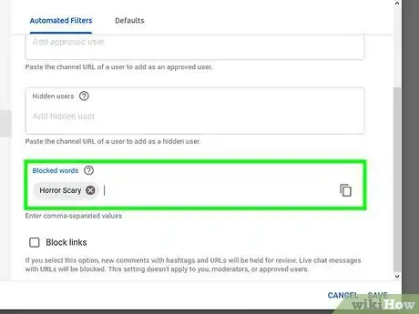 Image titled Block Keywords on YouTube Step 7