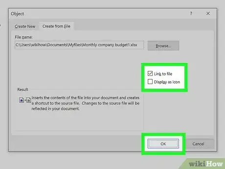 Image titled Link an Excel File to a Word Document Step 7