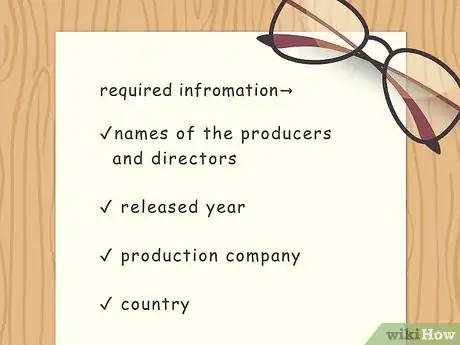 Image titled A List of the required components of an APA citation.