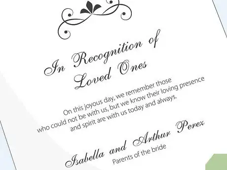 Image titled Address a Deceased Parent in a Wedding Program Step 01