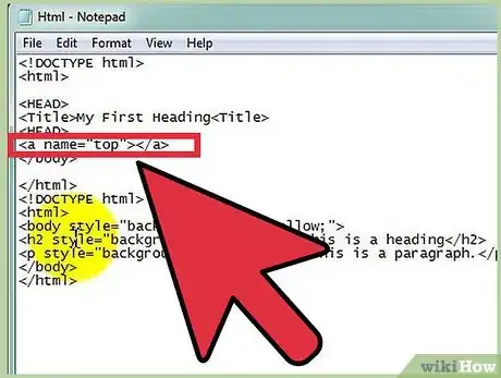 Image titled Make a Back to the Top Link on a Website Step 2
