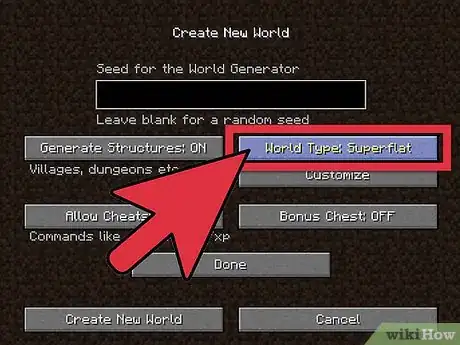 Image titled Get the Superflat Terrain in Minecraft Step 4