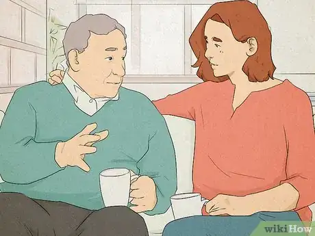 Image titled Older man speaking to a woman.