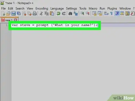Image titled Code an Alert with a Variable Using Javascript Step 1