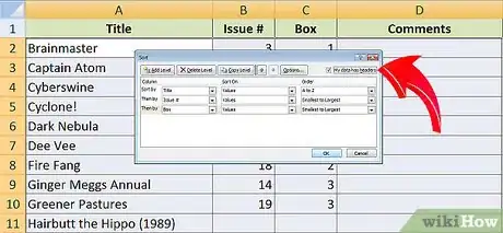 Image titled Organize Your Comic Collection with Excel Step 5Bullet3