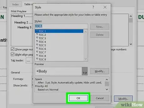Image titled Edit the Table of Contents in Word Step 16