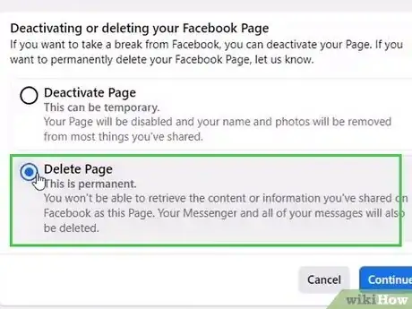 Image titled Delete a Facebook Page Step 11