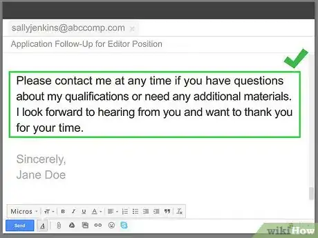 Image titled Write a Follow Up Email for a Job Application Step 7