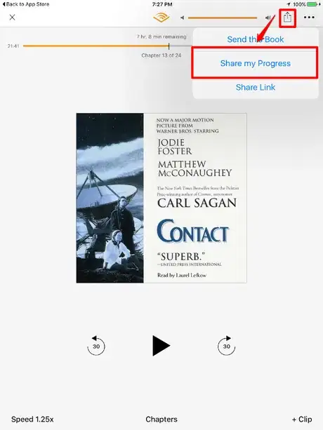 Image titled Obtain the Percent Complete Numerical Value from an Audible Audiobook from the Audible for iOS App Step 6.png